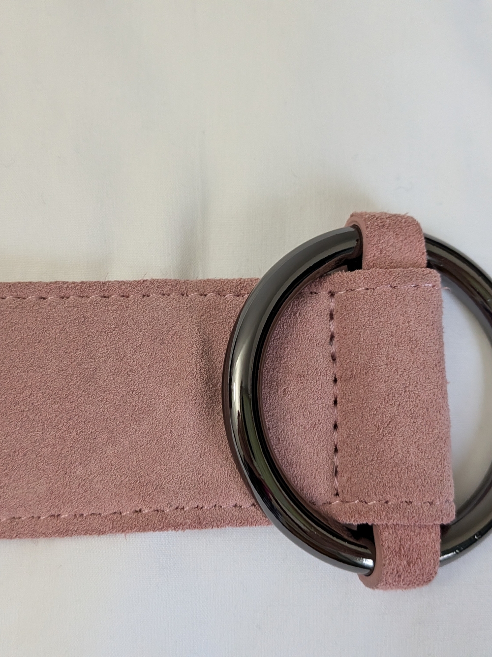 Suede O-Ring Waist Belt - Dusty Rose